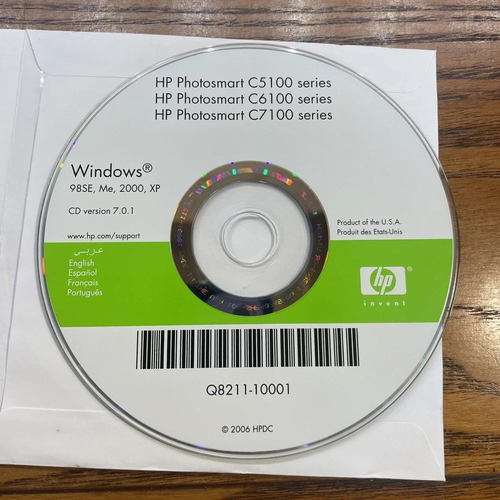 Hp Photosmart C5100 C6100 C7100 Series Printers Software Driver CD DVD only